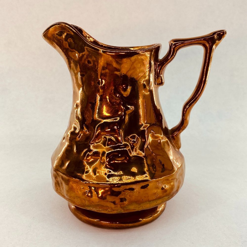 Vintage Wade England Copper Luster Deer Embossed Milk Pitcher
